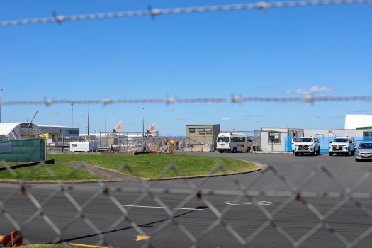 Maintenance workers inside Auckland airport