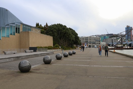 Decorative spheres on the wharf