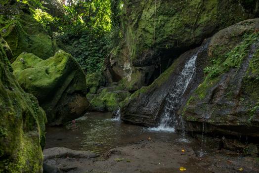 Dreamy waterfall deep in the jungle