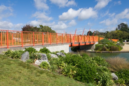 Orange footbridge