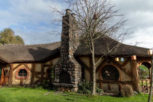 Hobbiton dry tree and house