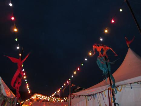 Bunting lights at a fair in Wellington