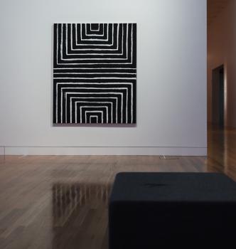 Black and white lines contemporary artwork