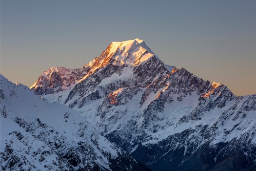 Mt Cook Alpenglow from Sealy Range