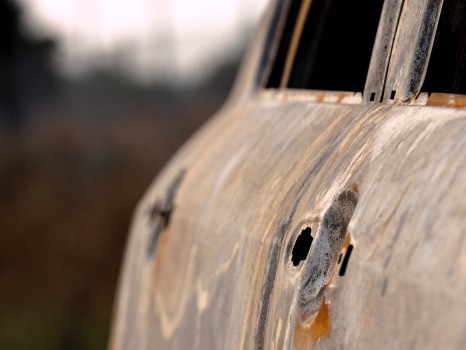 Burnt Car Wreck Side Panel