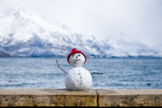Snowman in red hat