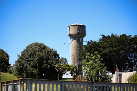 Industrial concrete water tower