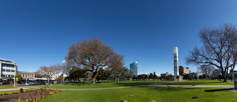 Palmerston North CBD and urban greenery panorama