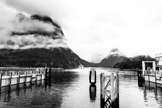 Milford Sound on a moody dismal rainy day