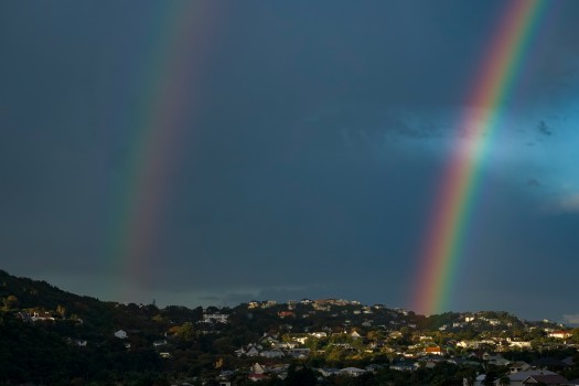 Double rainbow over Ngaio valley