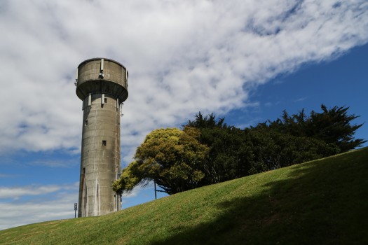Foxton water tower on mound