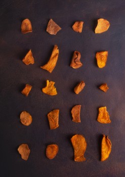 Chips arranged on a dark background