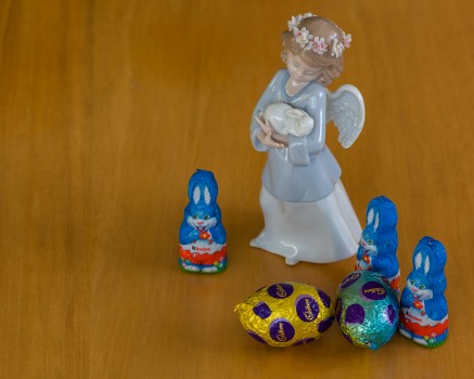Easter angel rabbit eggs