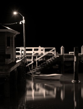 Boat Wharf Night Lights