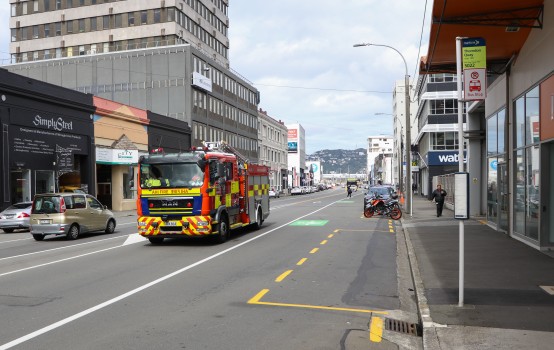 Wellington fire truck in the street