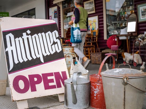 Antiques Shop Open Sign