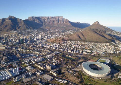 Aerial over Cape Town, South Africa