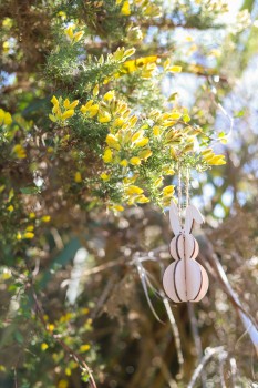 Slotted wooden bunny ornament