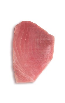 Tuna meat on white background