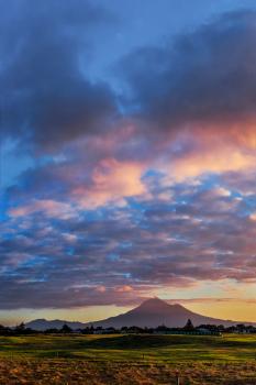 Opunake dawn view of mount Taranaki