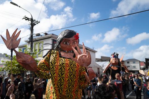 Puppet parade at Newtown festival 2021