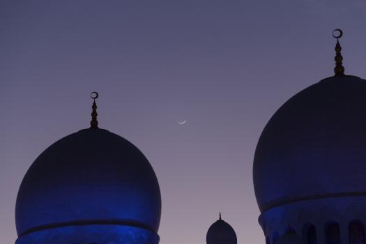 Blue domes and moon