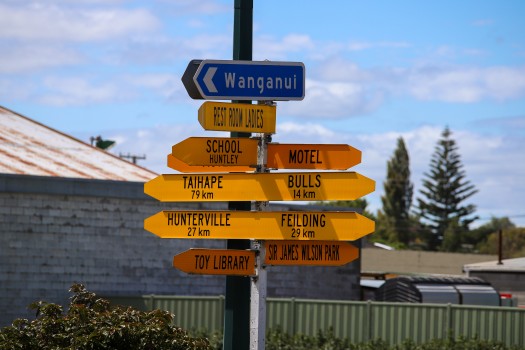 Cluster of directional sign boards