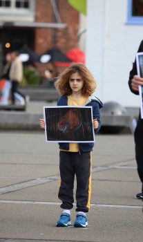 Little girl protest for animal rights, NARD
