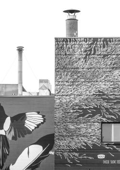 Urban Mural in Black and White