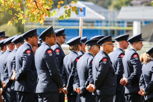 Fire fighters in blue suits, ANZAC 2022