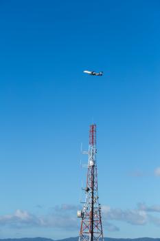 AIR NZ over communcations tower