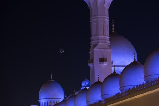 Moon over the mosque