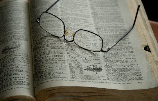 Old Dictionary and glasses