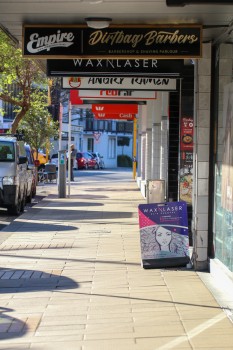 Shops in the business district of Wellington