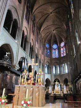 Cathedral Notre Dame's interior Paris