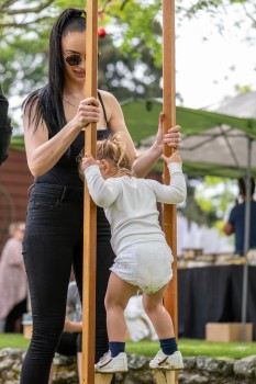 Little girl on stilts