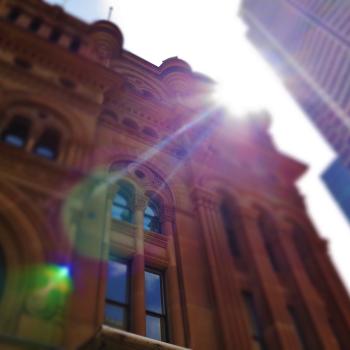 Sun glare at Queen Victoria building Sydney
