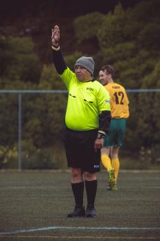 Referee awarding free kick - Sports Zone sunday league