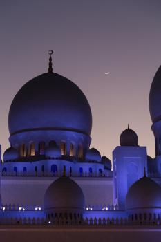 Crescent moon over the mosque