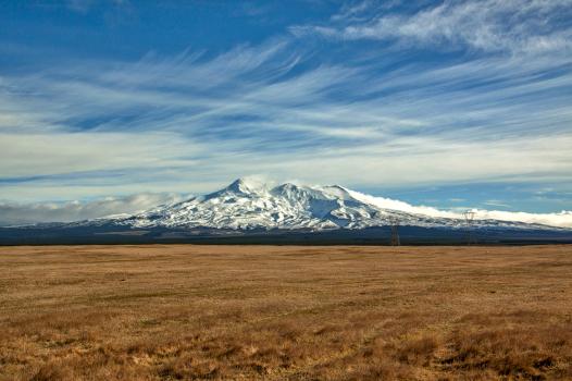 Mount Ruapehu covered in snow