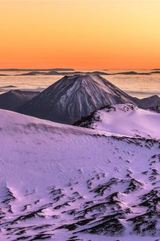 Ngauruhoe at dawn, viewed from the Dome