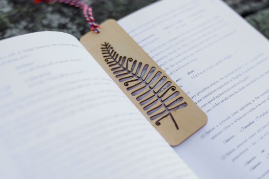 Fern leaf designed bookmark close-up