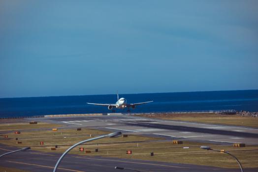 Airliner landing on Wellington runway