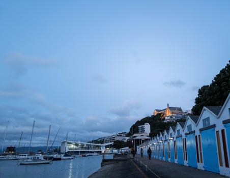 Wellington waterfront at dusk