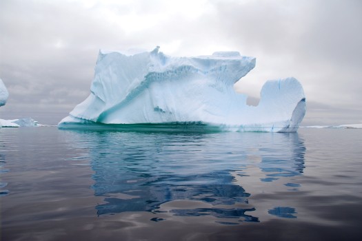  Antarctica, icy landscape with icebergs