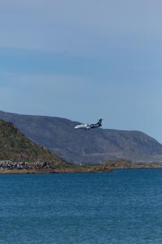 AIR New Zealand turbo-props by the shoreline