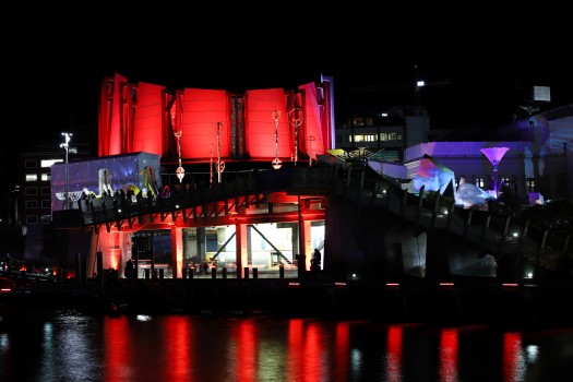 Red building and reflection, Matariki 2022