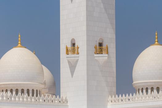 Mosque's golden balconies