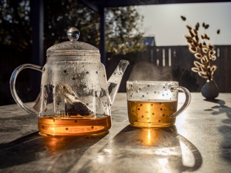 Teapot Glass Cup Morning Light