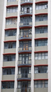 Apartment building with balconies